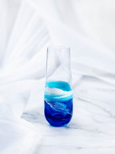 Load image into Gallery viewer, Champagne Flute Ocean Resin