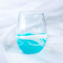 Load image into Gallery viewer, Stemless Wine Glass Ocean Resin