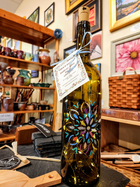 See the Hand-Painted Wine Bottle Lights from Cira's Soaps!