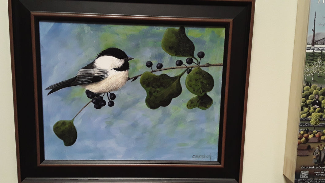 Framed Print- Chickadee Branch-11x14