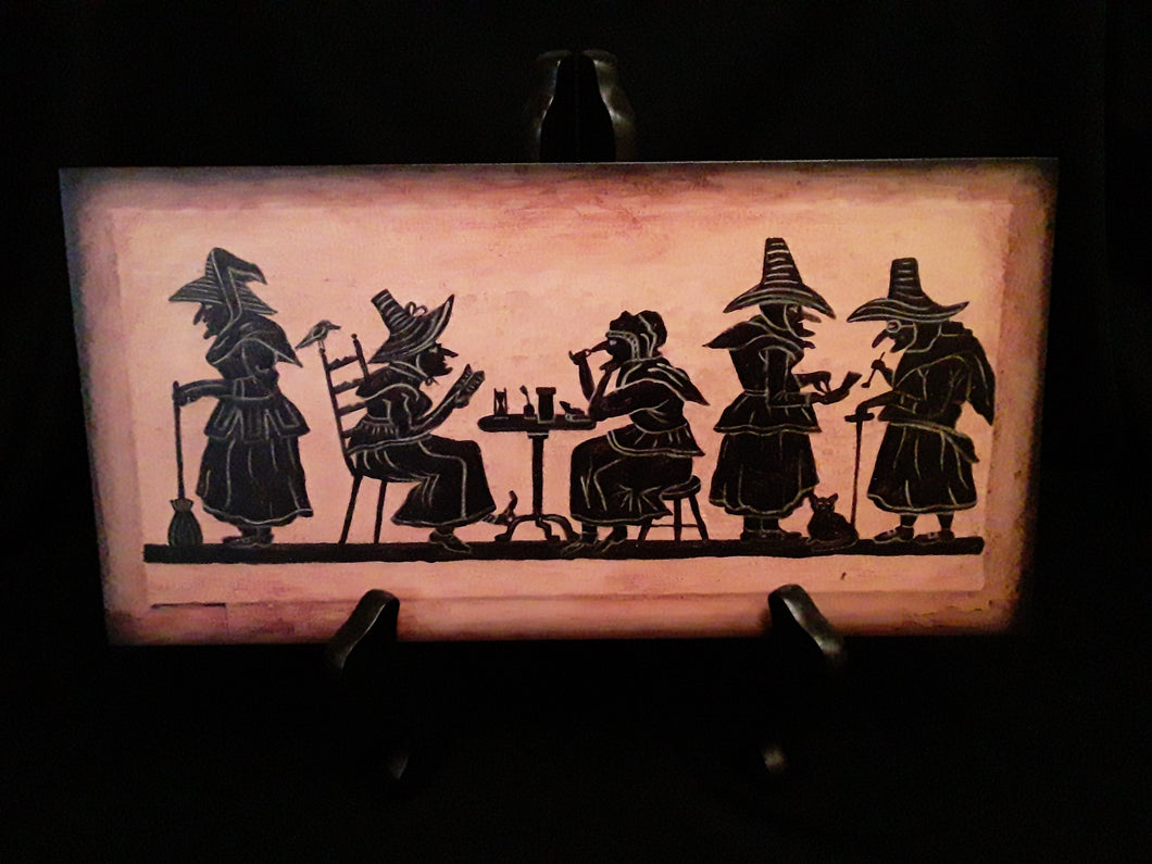 Box Print- Five Witches 6x12