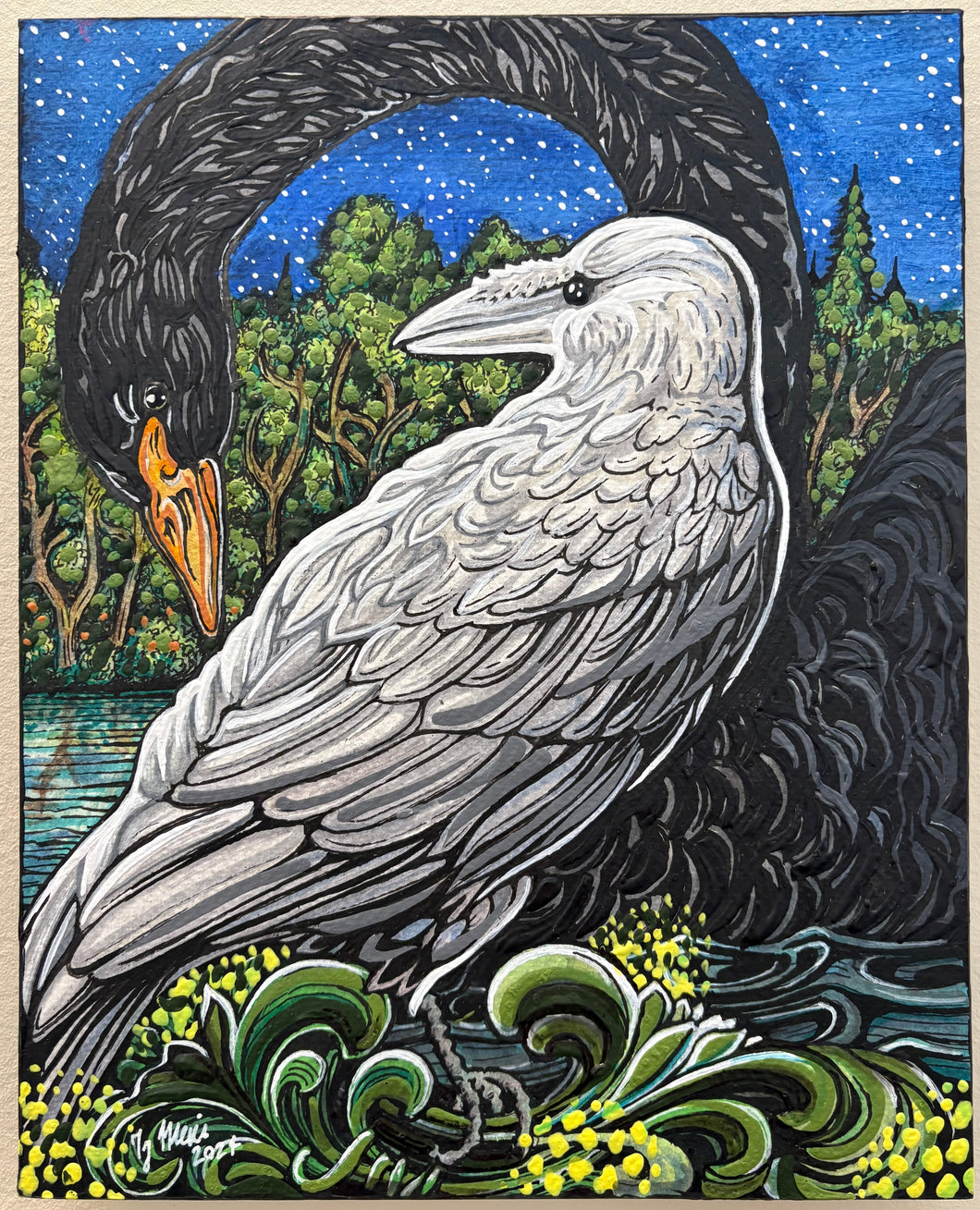 Original- White Raven Black Swan