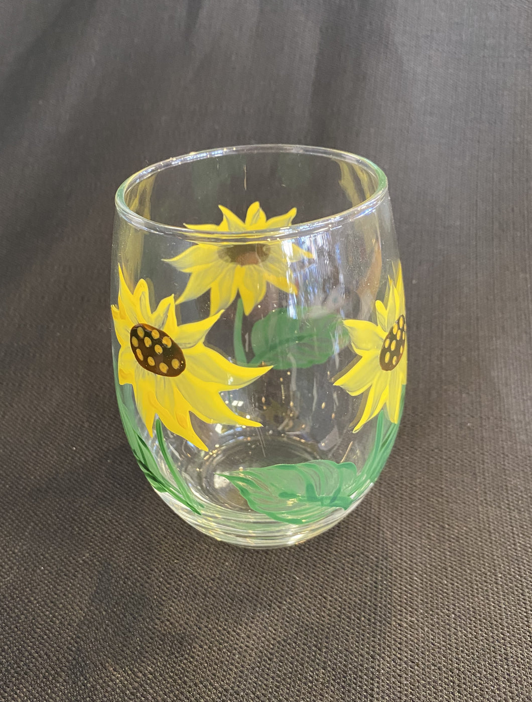 Stemless Glass- Sunflower