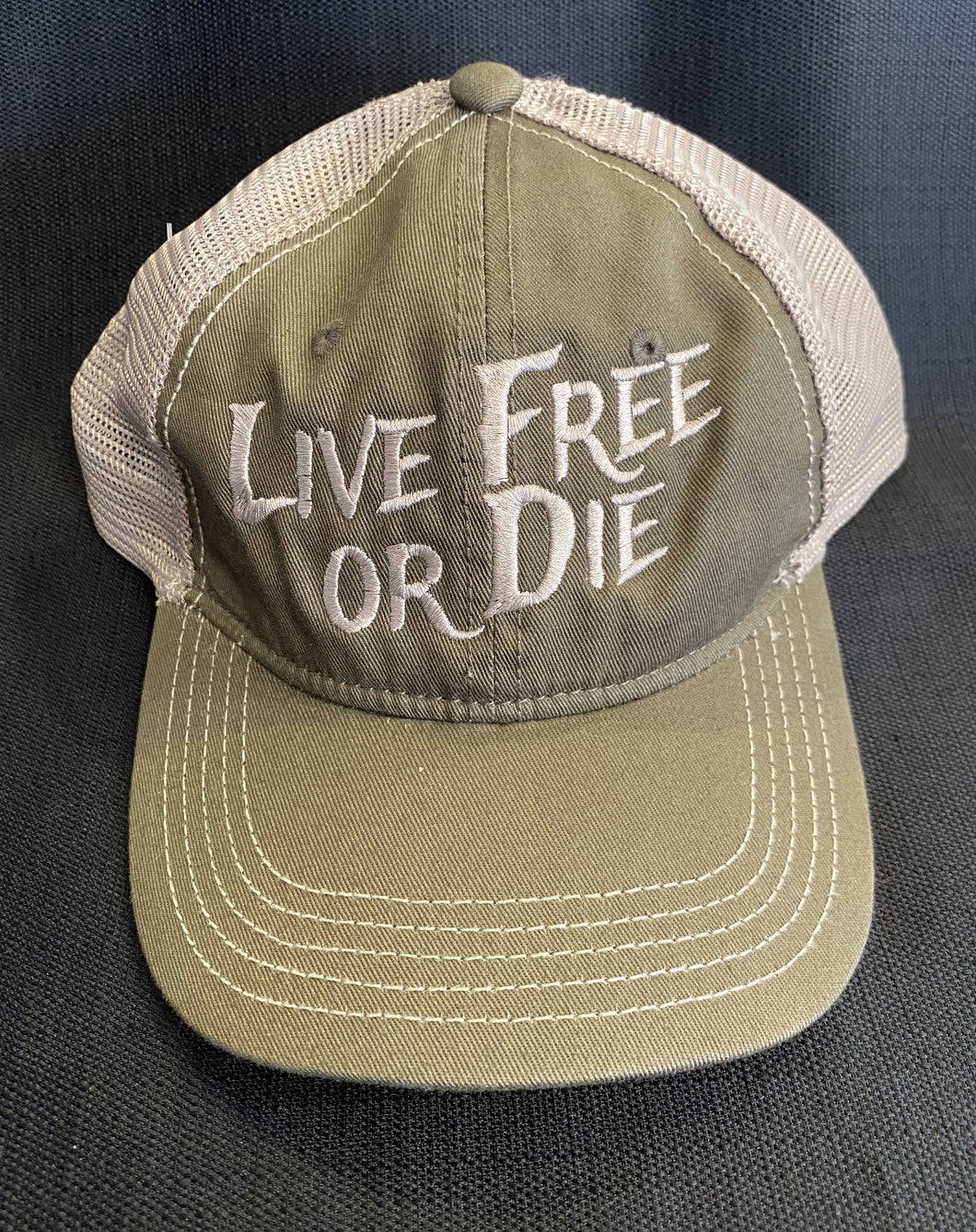 Ball Cap- Live Free Green Mesh