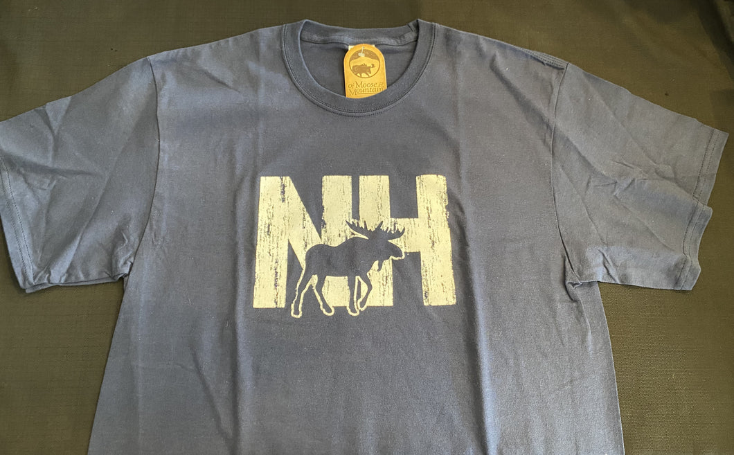 T-Shirt- NH Moose Small Blue