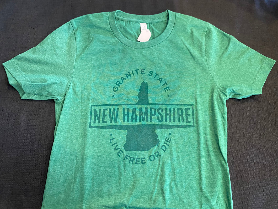 T-Shirt Granite State NH Grass Green Heather