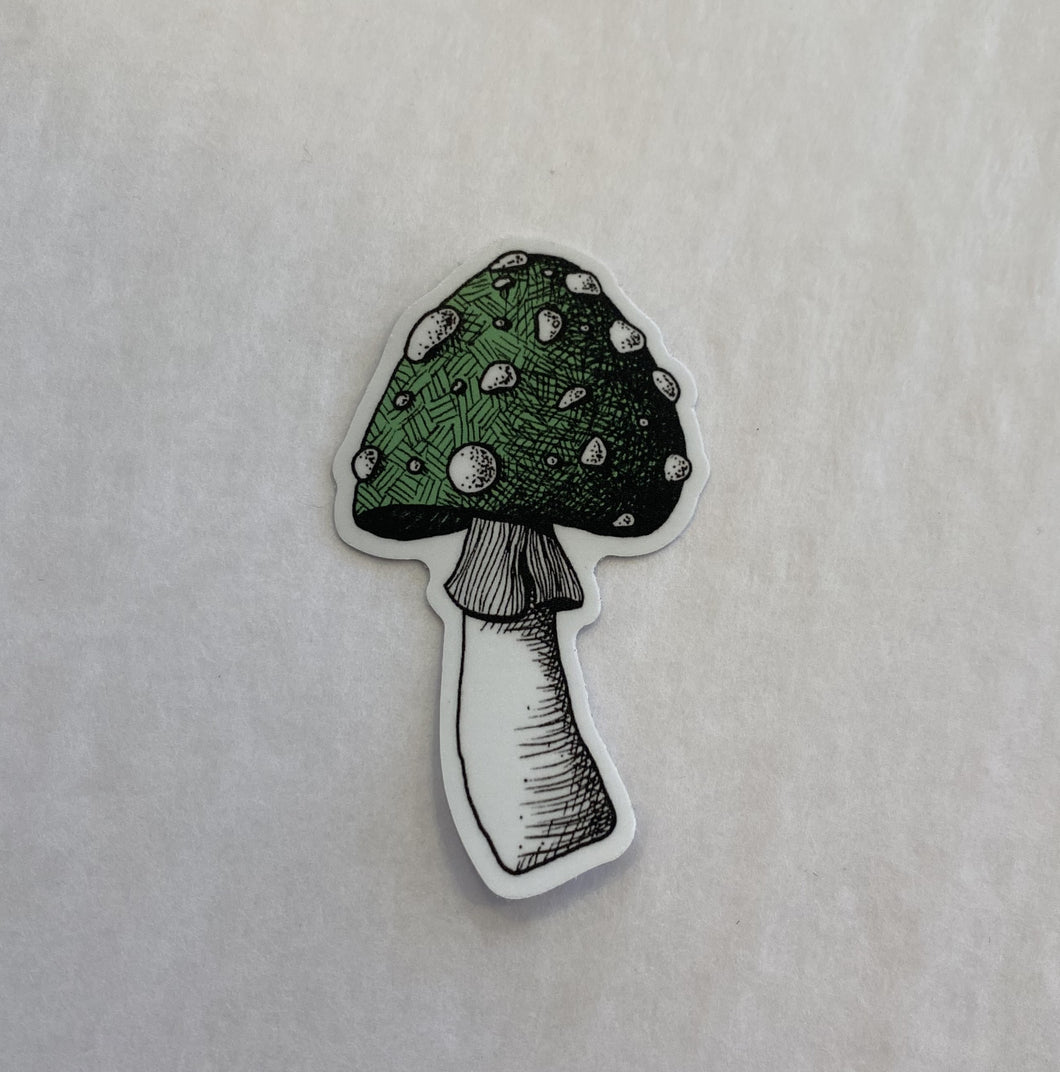 Vinyl Stickers- Green Mushroom