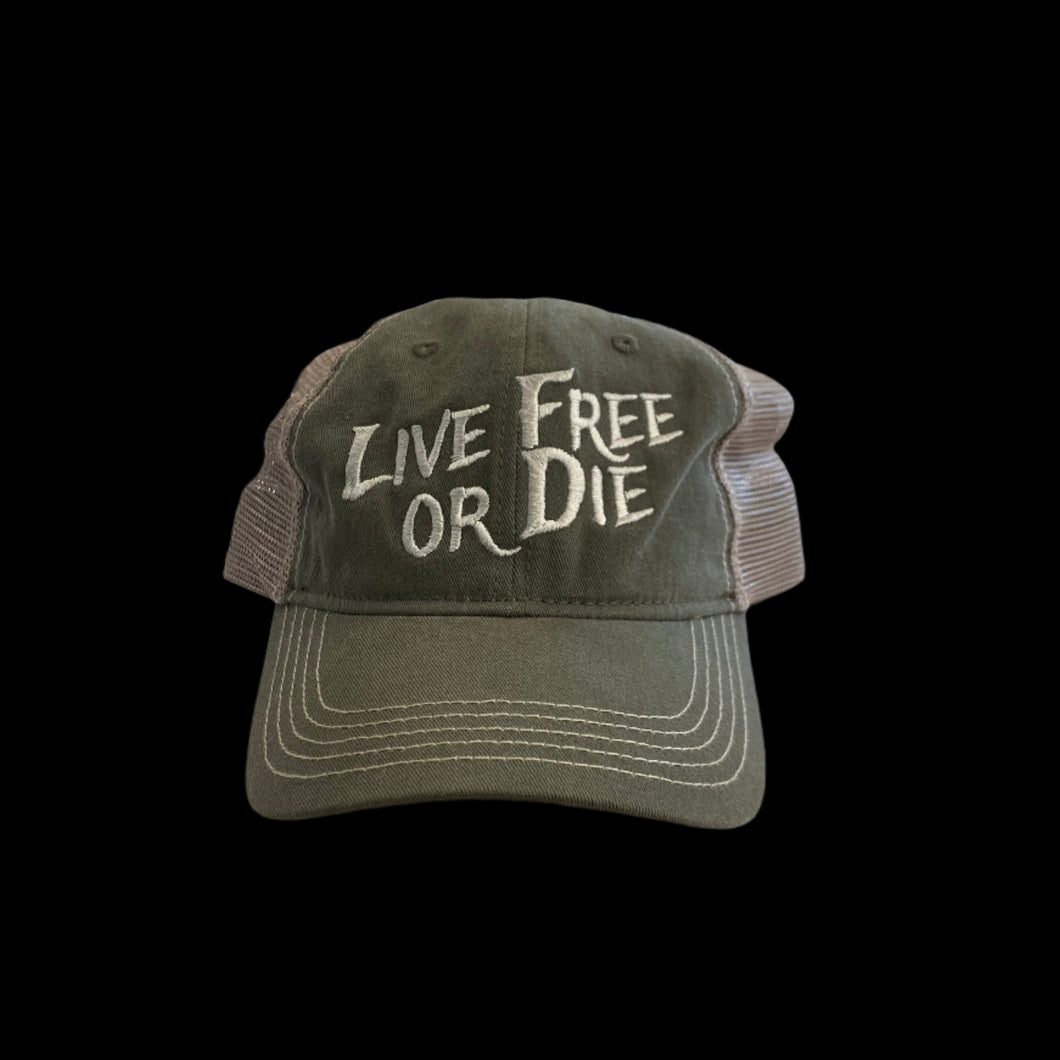 Ball Cap- Live Free Olive-Embroidered