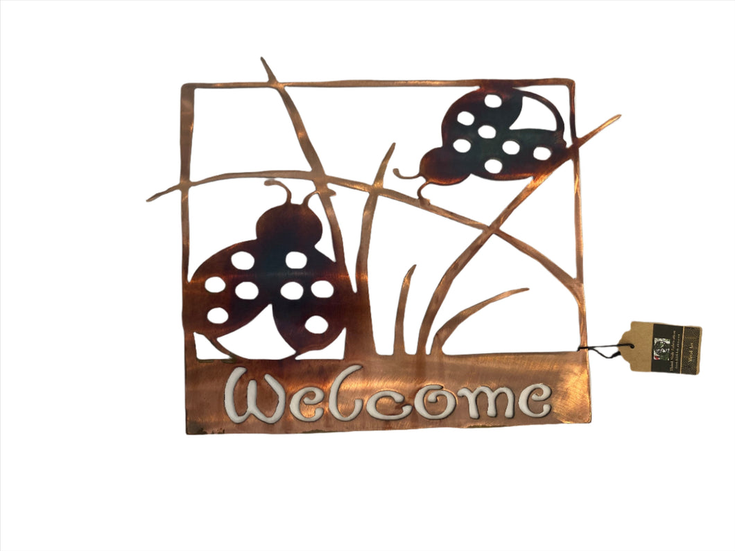 Copper- Ladybug Welcome Sign