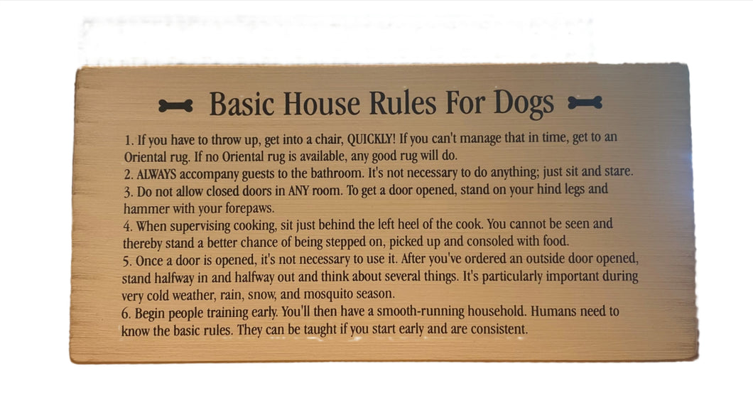 Sign- Basic Rules For Dogs 235