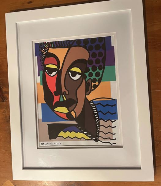 Framed Litho Print- Man with Yellow Eyelids