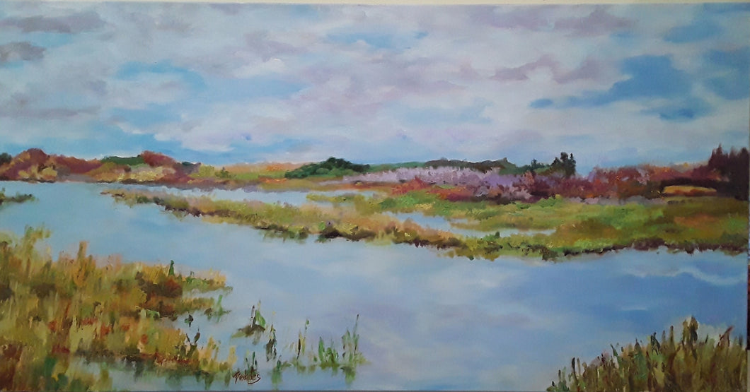 Painting- Mud Pond Autumn-Original : 18x36