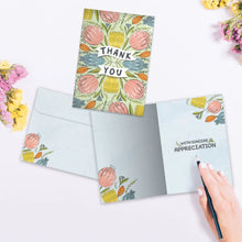 Load image into Gallery viewer, T Card- Drawn Flowers, Thank You 22557
