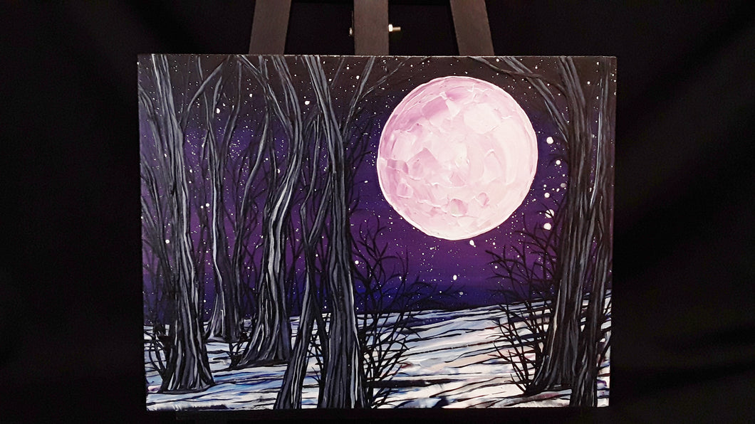 Painting- Snowy Winter Moon