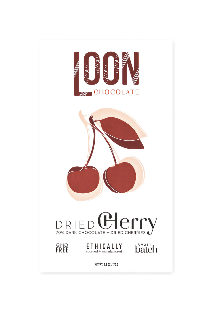 Bar- Dried Cherries Loon Chocolate