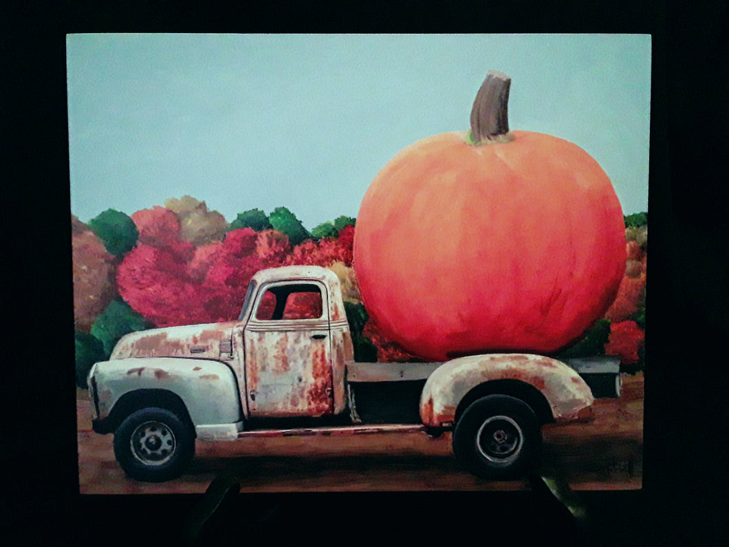 Box Print- Pumpkin Truck 8x10